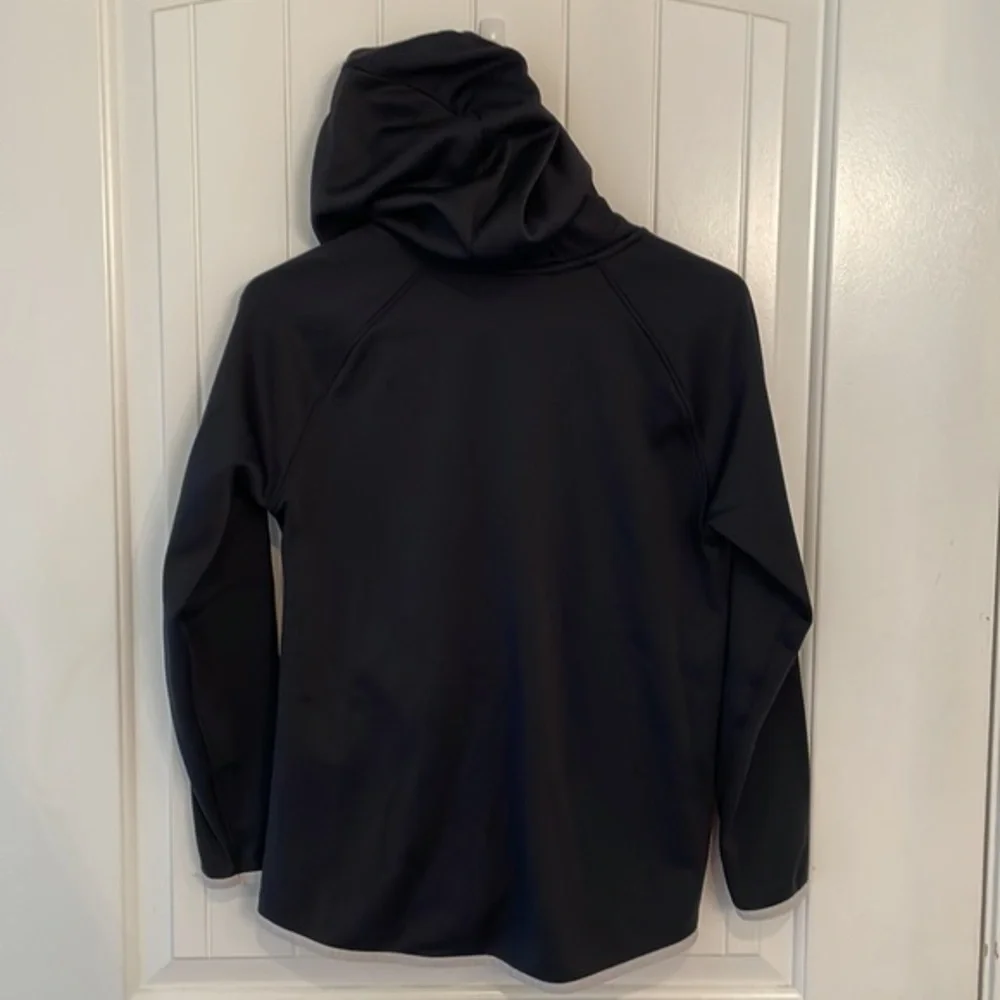 Under Armour full zip simple black hooded hoodie athletic lightweight jacket